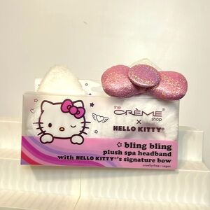 NWT The Crème Shop X Hello Kitty - Bling Bling Signature Bow Plush Spa Headband